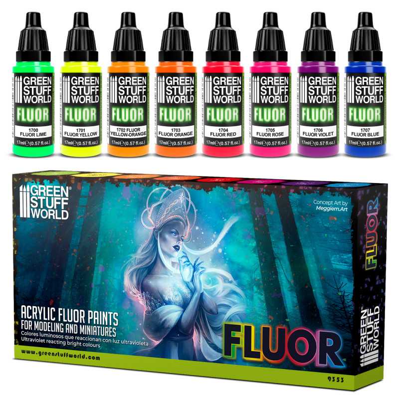Set x8 Fluor Paints - Geek Tintas