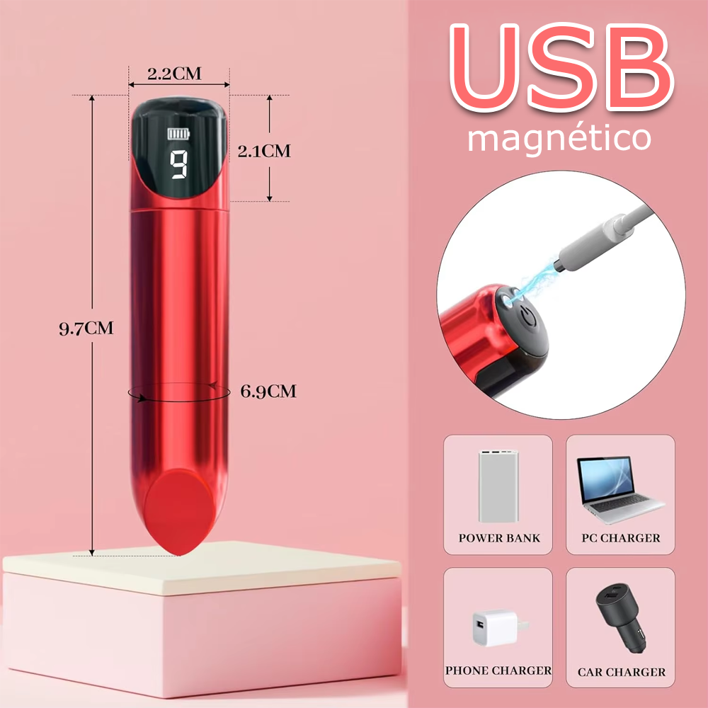 Vibrador Batom Bullet com LED Recarregável (ZD16HS) - Produtos Eróticos ...