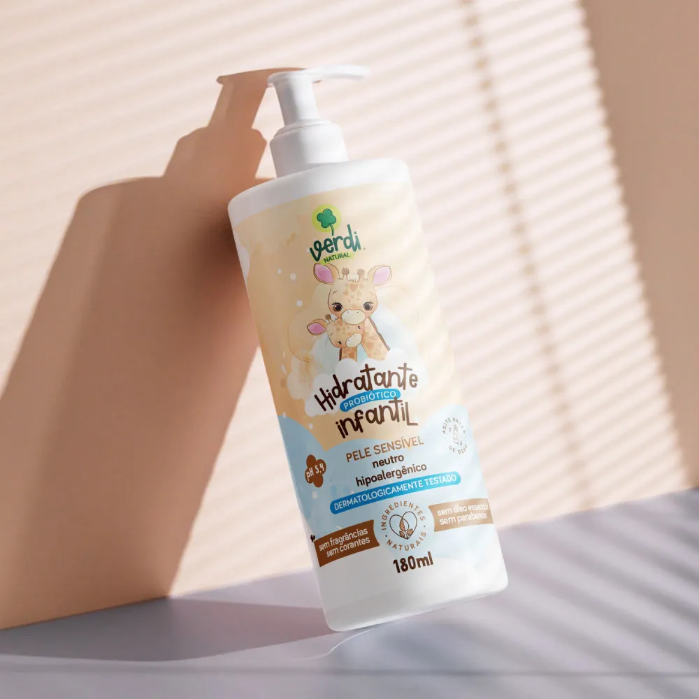 Loção Hidratante Probiótica Infantil Verdi 180ml | Pele sensível - Om ...