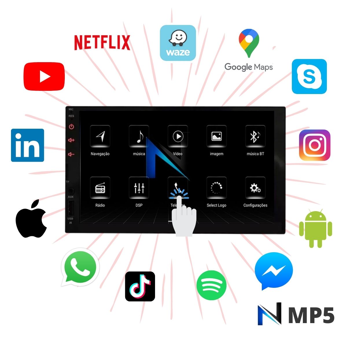 CENTRAL MULTIMIDIA MP5 9" APPLE CARPLAY ANDROID AUTO N50 - NIMUS - VP3 ...