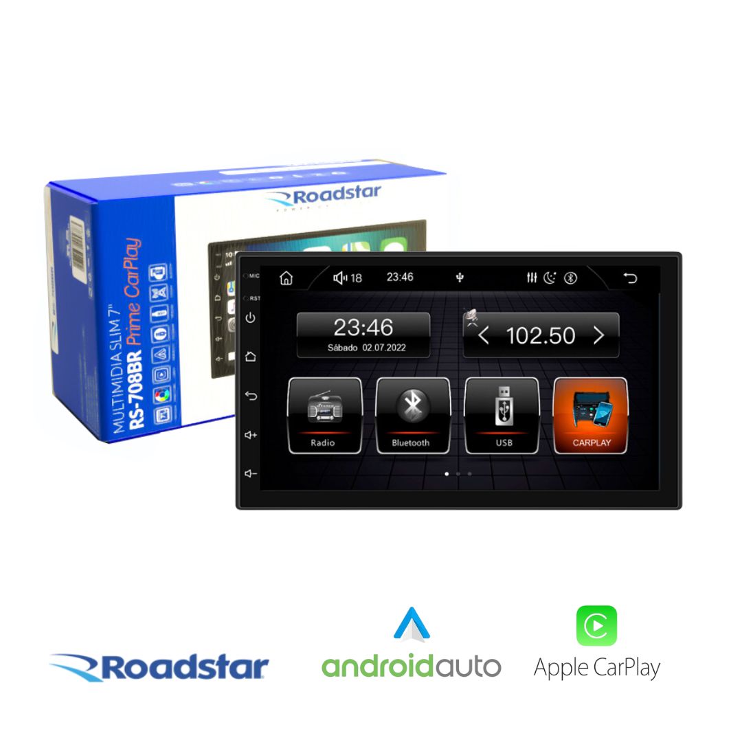 CENTRAL MULTIMIDIA MP5 7" APPLE CARPLAY ANDROID AUTO (C/ FIO ...
