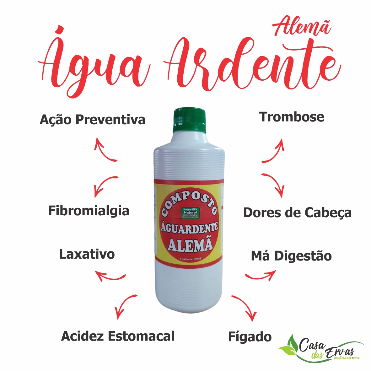 Aguardente Alemã 500 ML - Casa das Ervas Medicinais