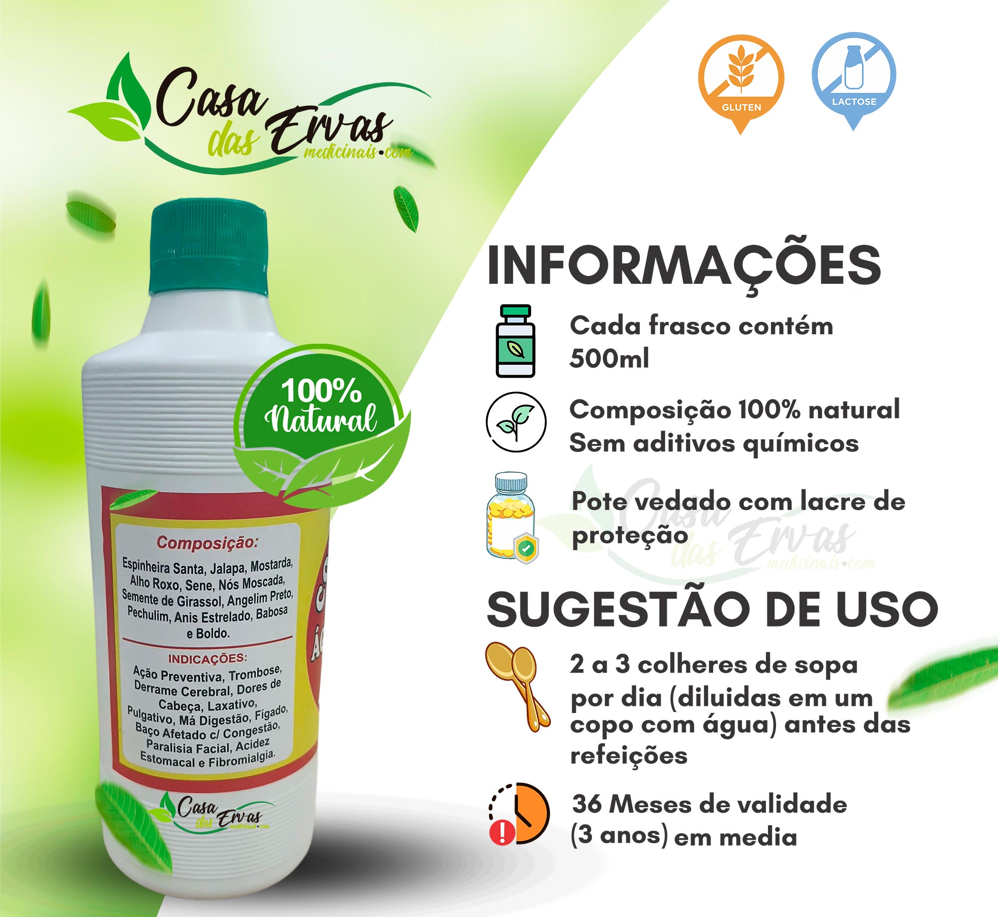Alema Active Aguardente Alemã 500 ML - Casa das Ervas Medicinais