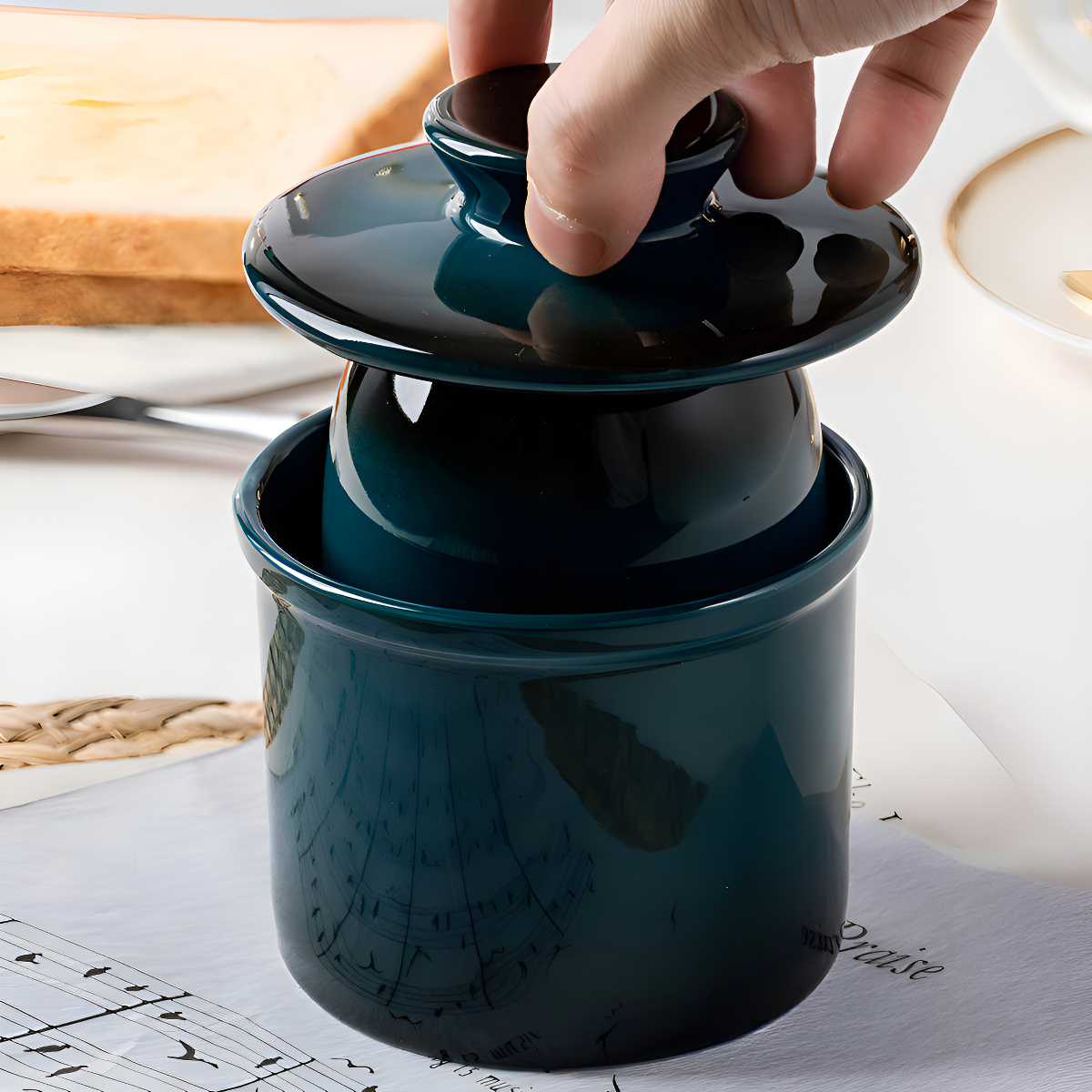 Manteigueira Francesa Manhattan Porcelana Preta Premium - Hauskraft ...