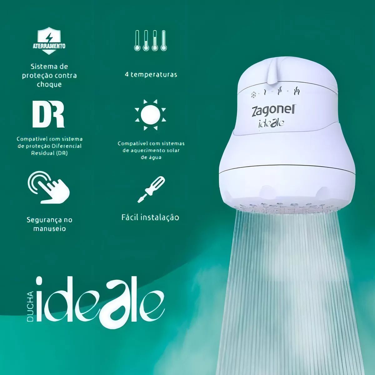 ZAGONEL DUCHA IDEALE 4T 6800W X 220V - Contattos Mais | Elétrica ...