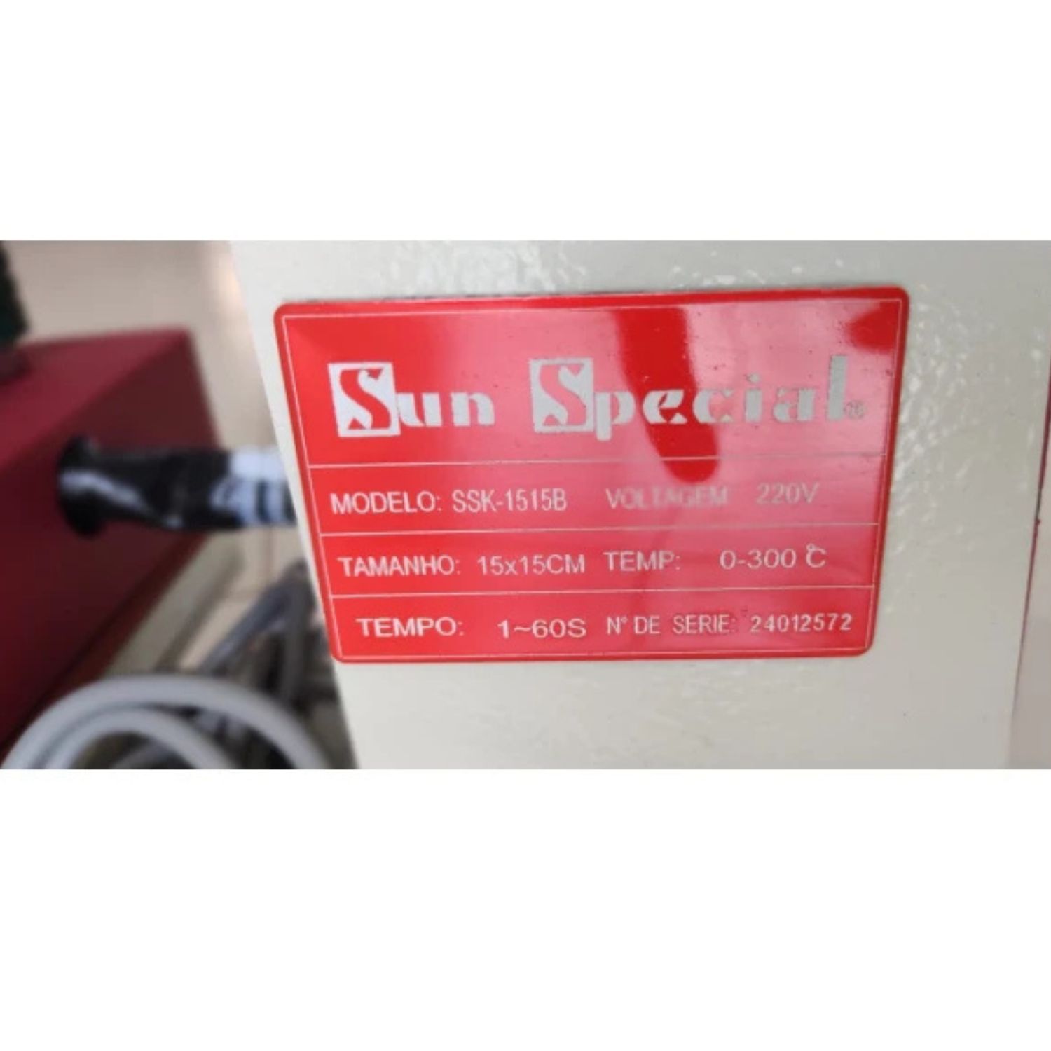 Prensa Pneumática 15x15 1 Bandeja Sunspecial SSK-1515B - Maq Ponto
