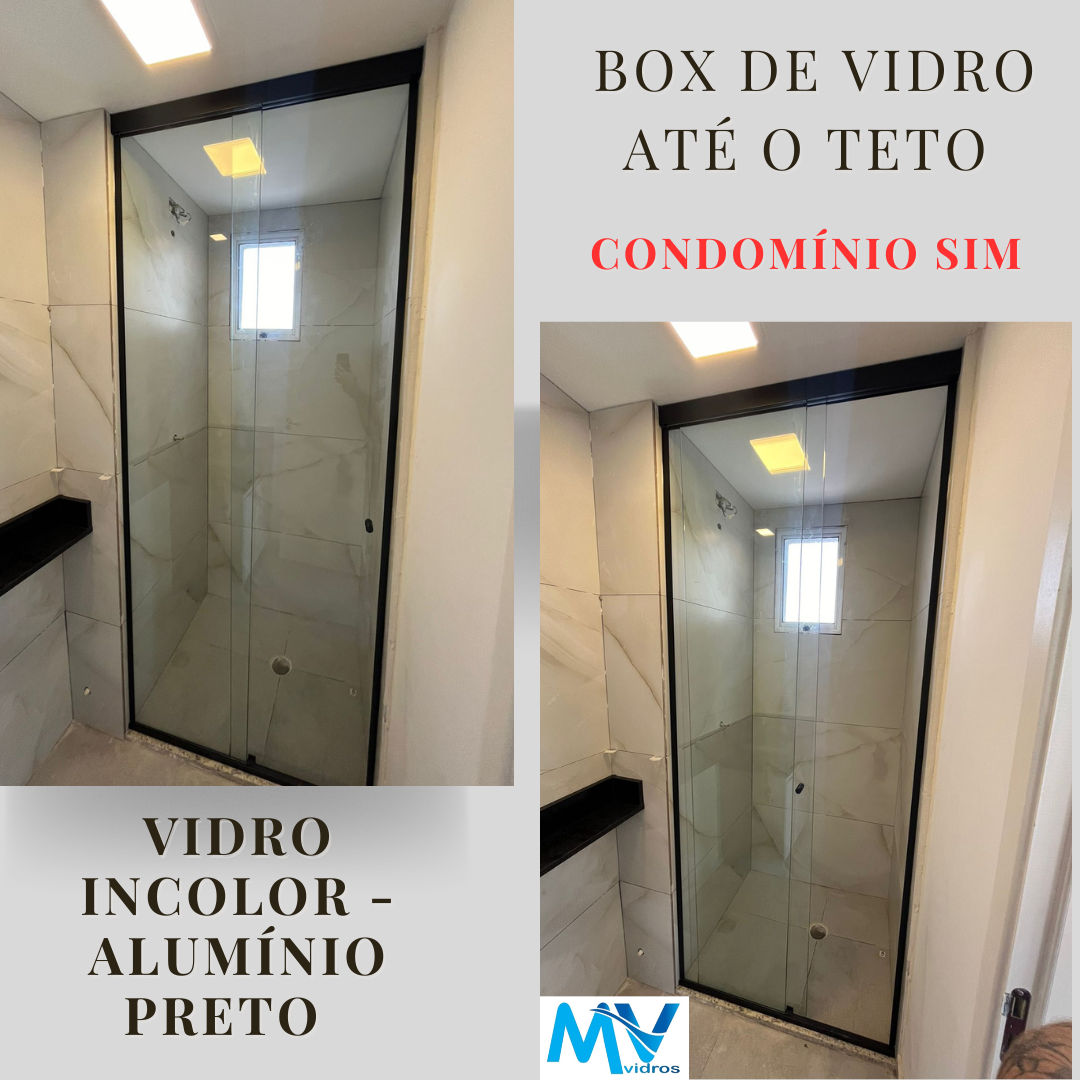 Teto Box Box para Banheiro até o Teto - MV VIDROS