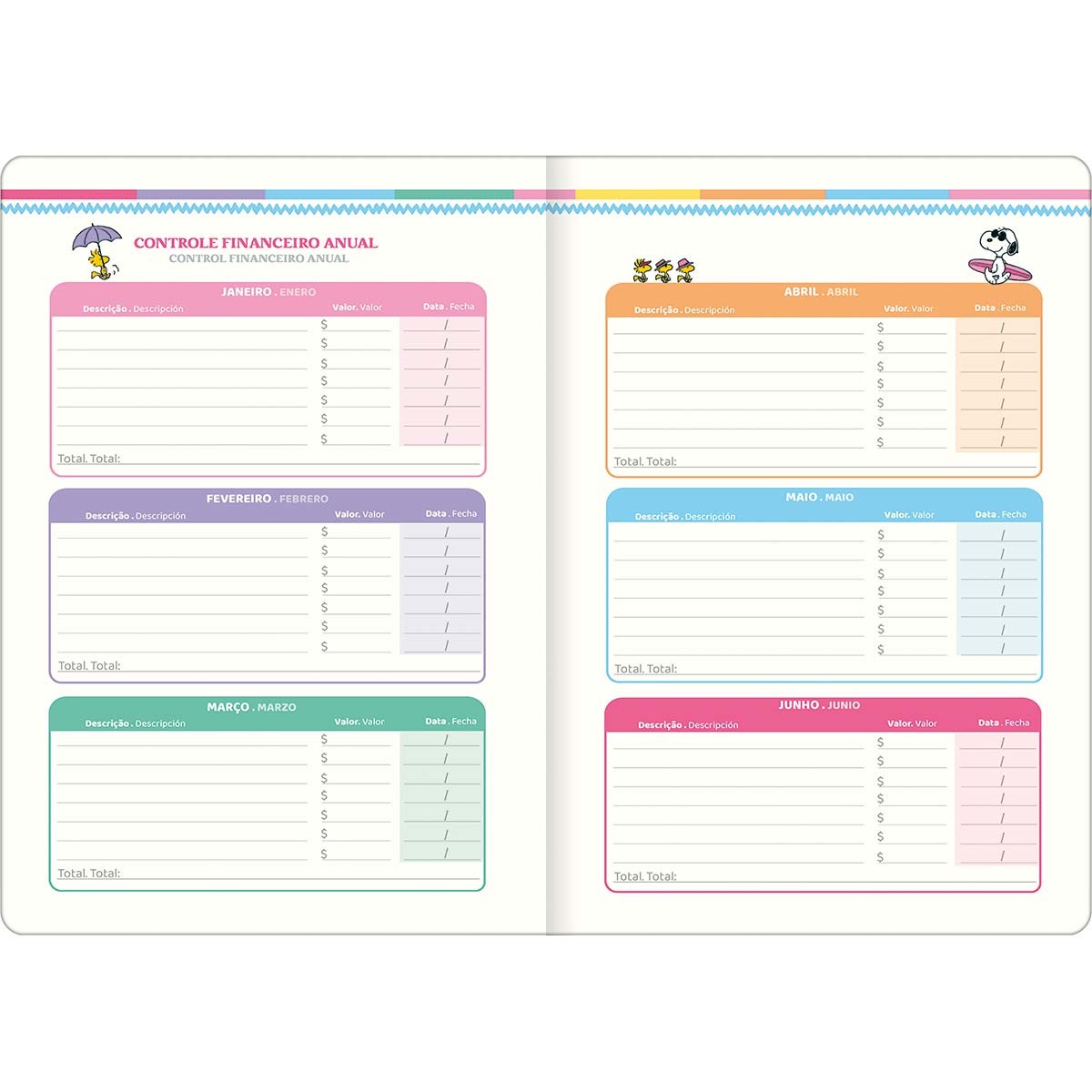 Planner Grampeado Snoopy 2026 - Poke Store POA