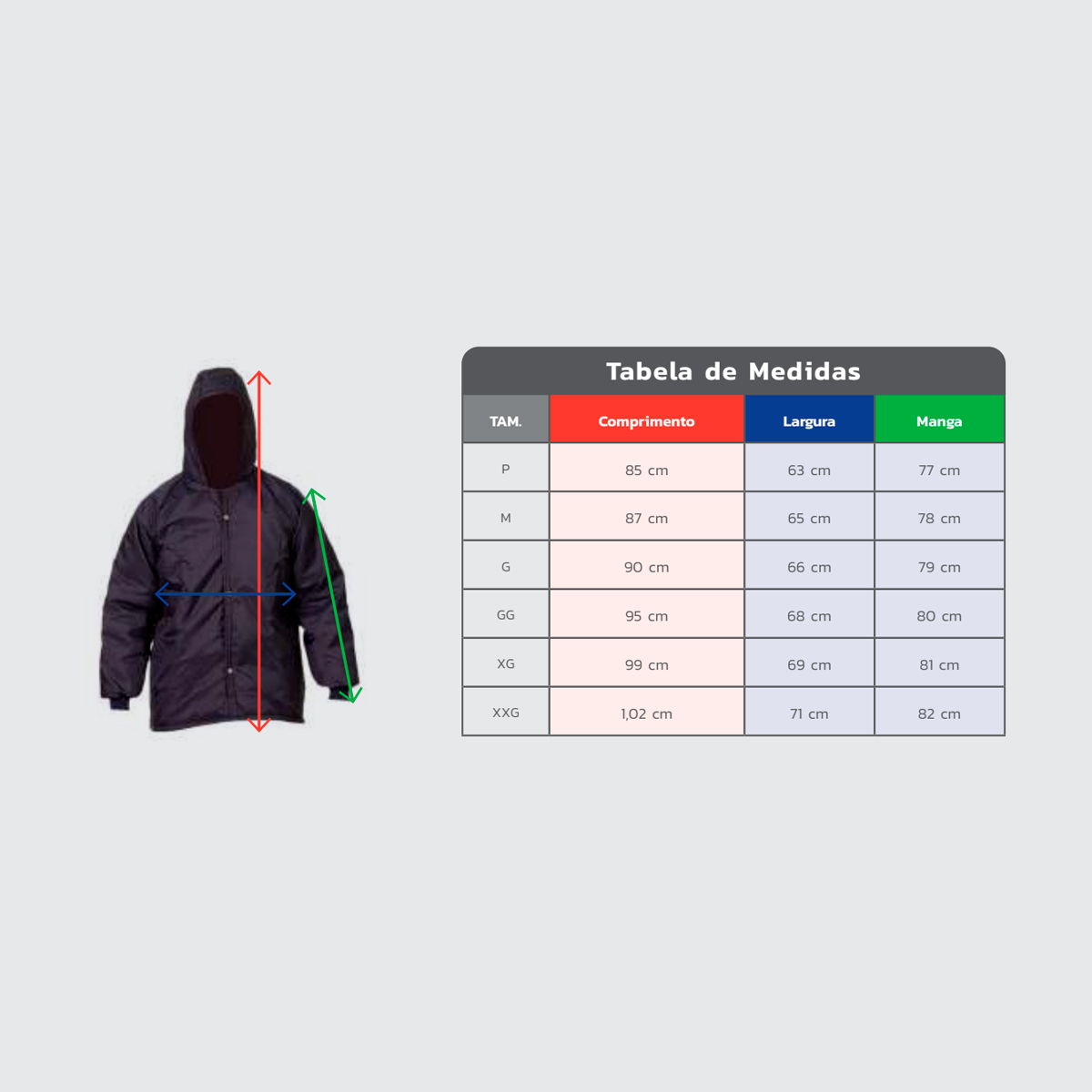 Japona Frigorífica Nylon Manta 150 Azul – Proteção até -5°C