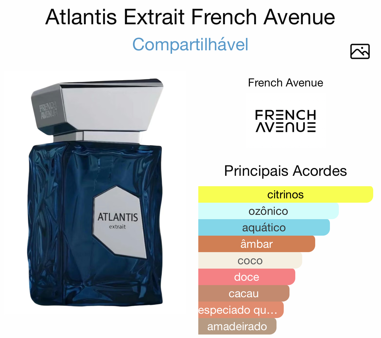 Atlantis extrait french Avenue 100ml - Rasha Fragrancia