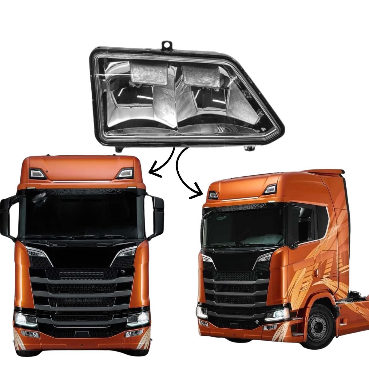 FAROL AUXILIAR TETO PARA SCANIA NTG DIREITO CABINE BAIXA - BFAUTOMOTIVA