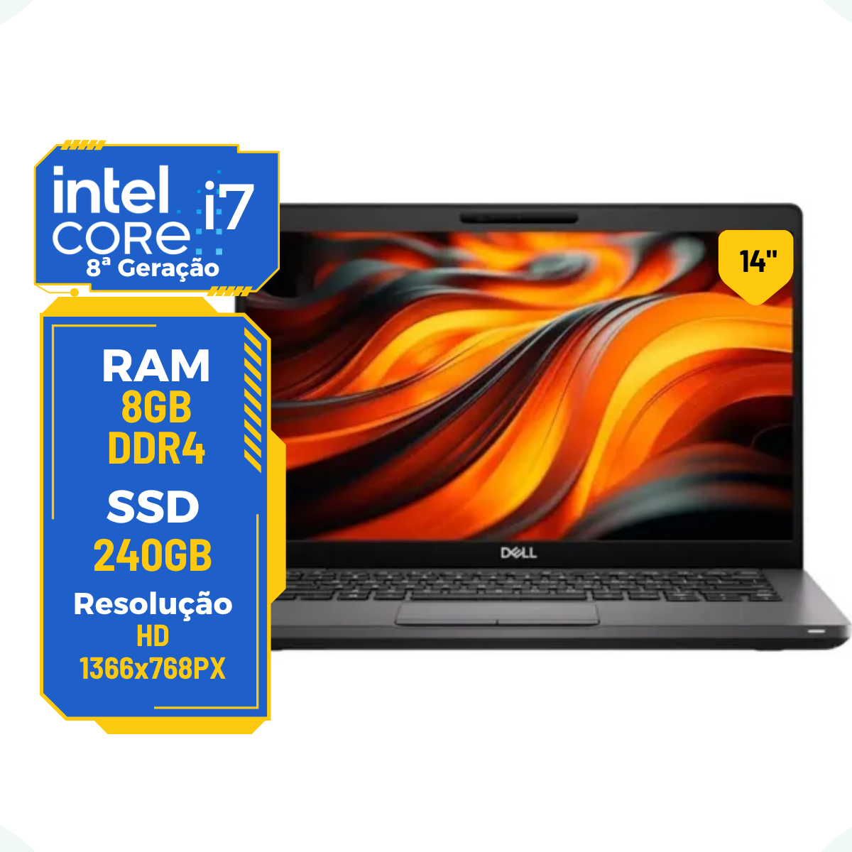 NOTEBOOK DELL LATITUDE 5400 CORE I7-8665U 8Gb SSD 256Gb 14