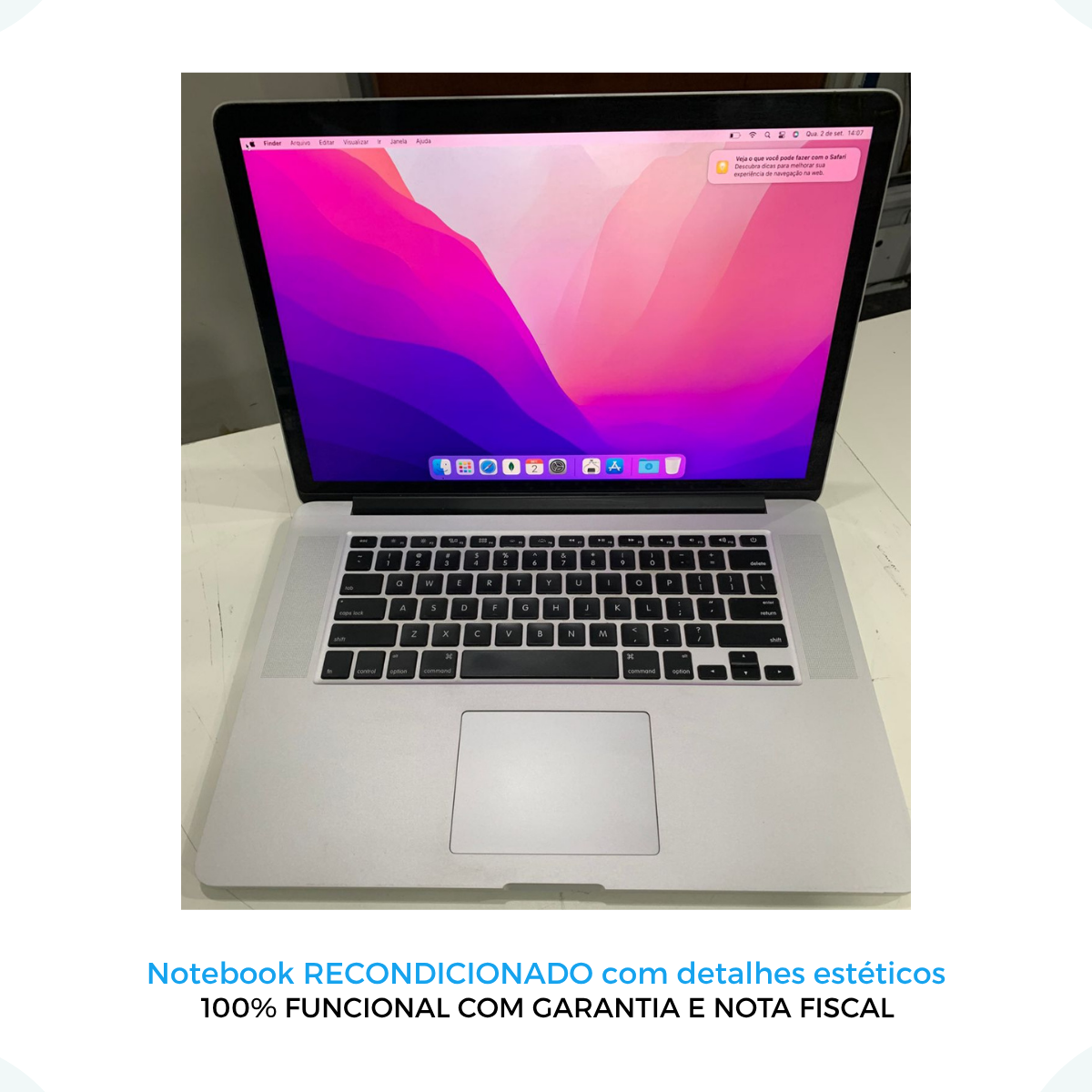Macbook Pro A1398 15.4 Core i7 Quad Core 16gb SSD 256gb - Ecomtech