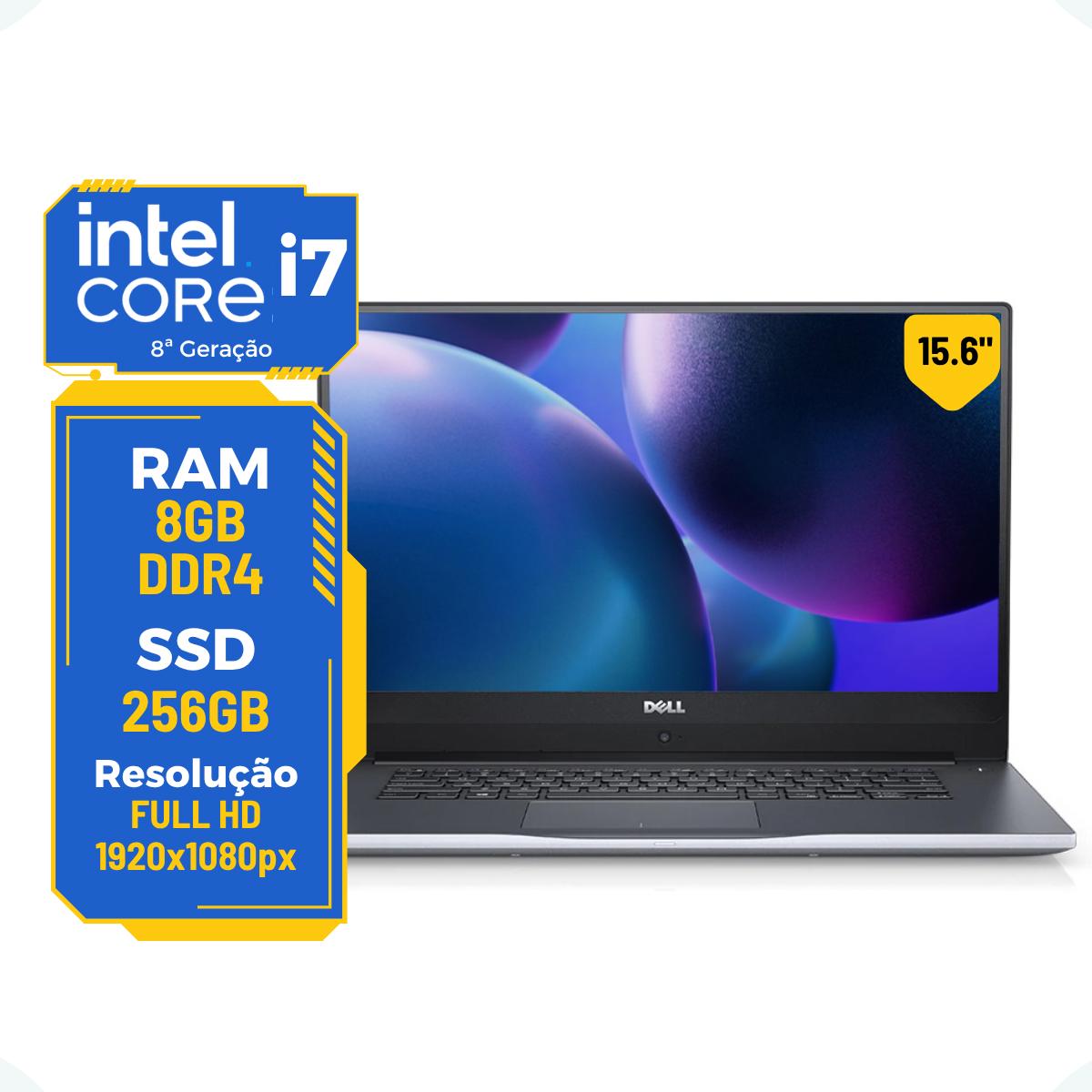 Notebook Dell Inspiron 7572 Core i7-8ª 8gb 256gb 15.6 Full