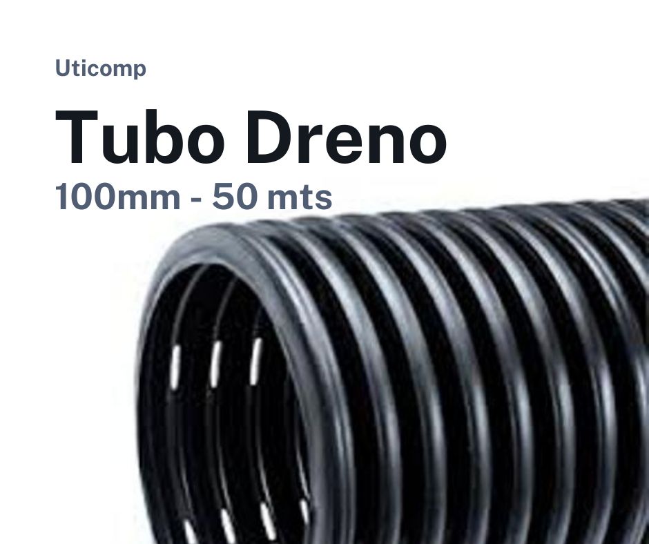Tubo Dreno Corrugado 100mm 4 Pol 50 Mts - Uticomp Distribuidor Atacadista