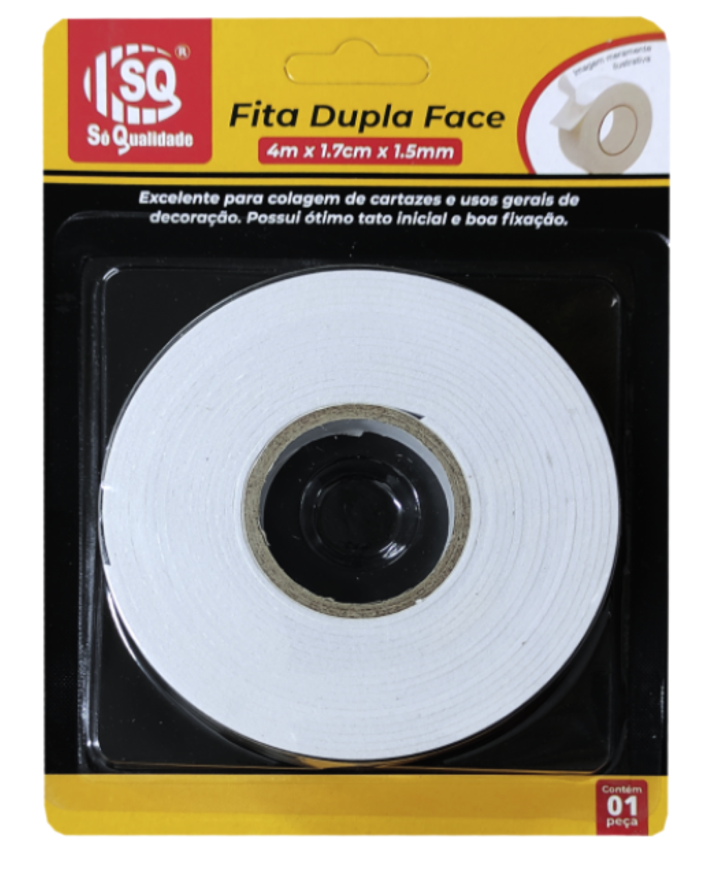 Fita Dupla Face Espuma 17mm x 4m - Usinainfo