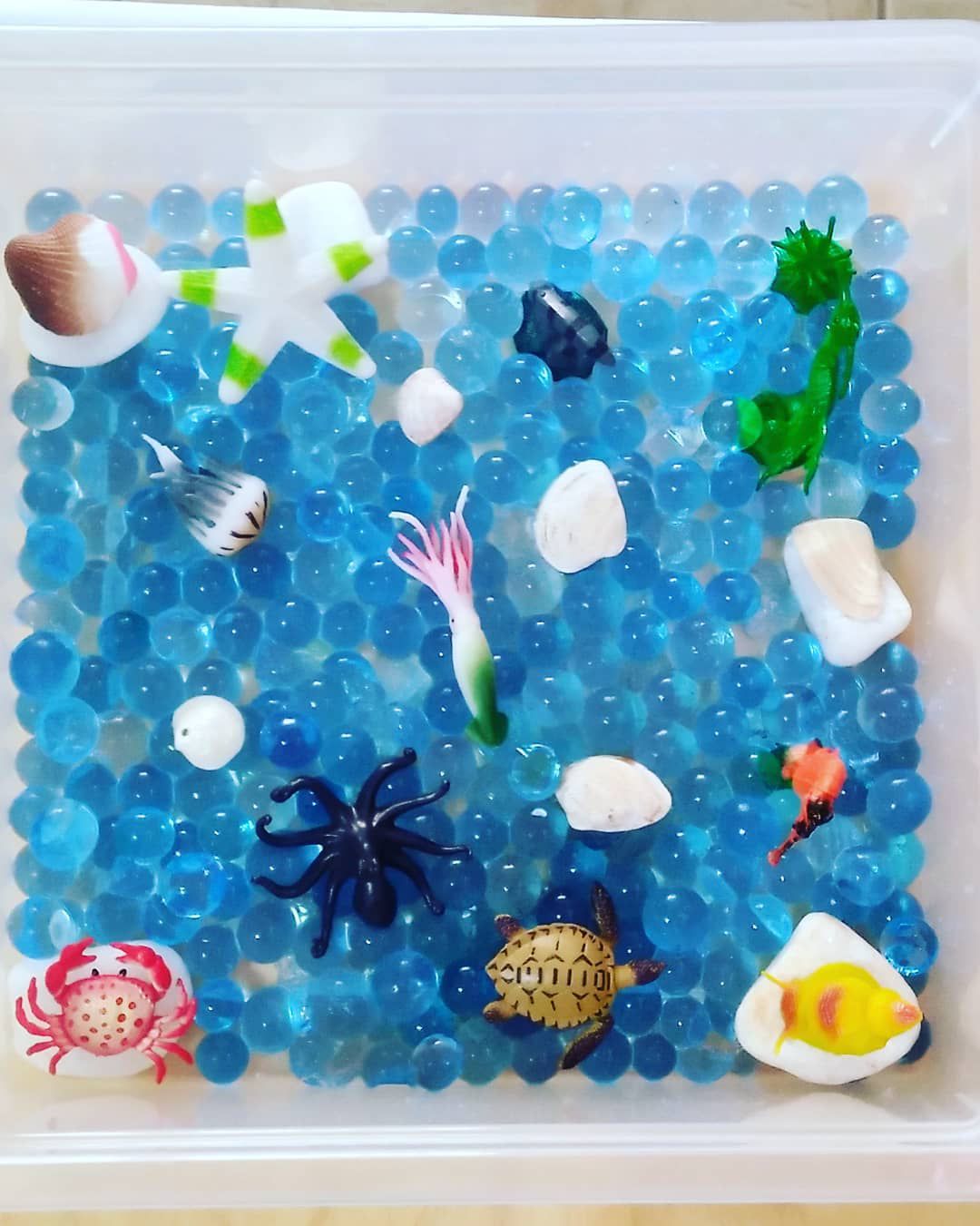Brincar com bolinhas de gel coloridas - Water Beads