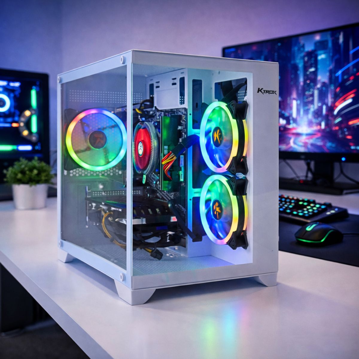 PC Gamer Branco Ryzen 5 5600 com Placa de Vídeo RTX2060 6GB SSD