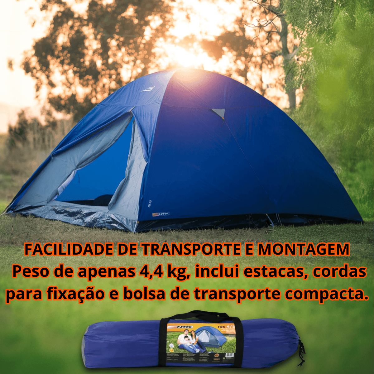 Kit Barraca Fox 6-7 Pessoas NTK + Colchão Casal + Bomba de Ar - SUMMER ...
