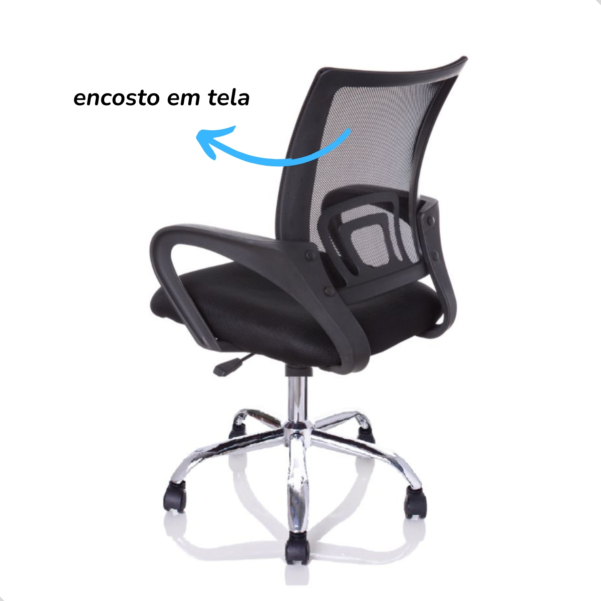 Spotech Cadeira de Escritório Giratória Diretor Preta Encosto em Mesh Ajuste de ...