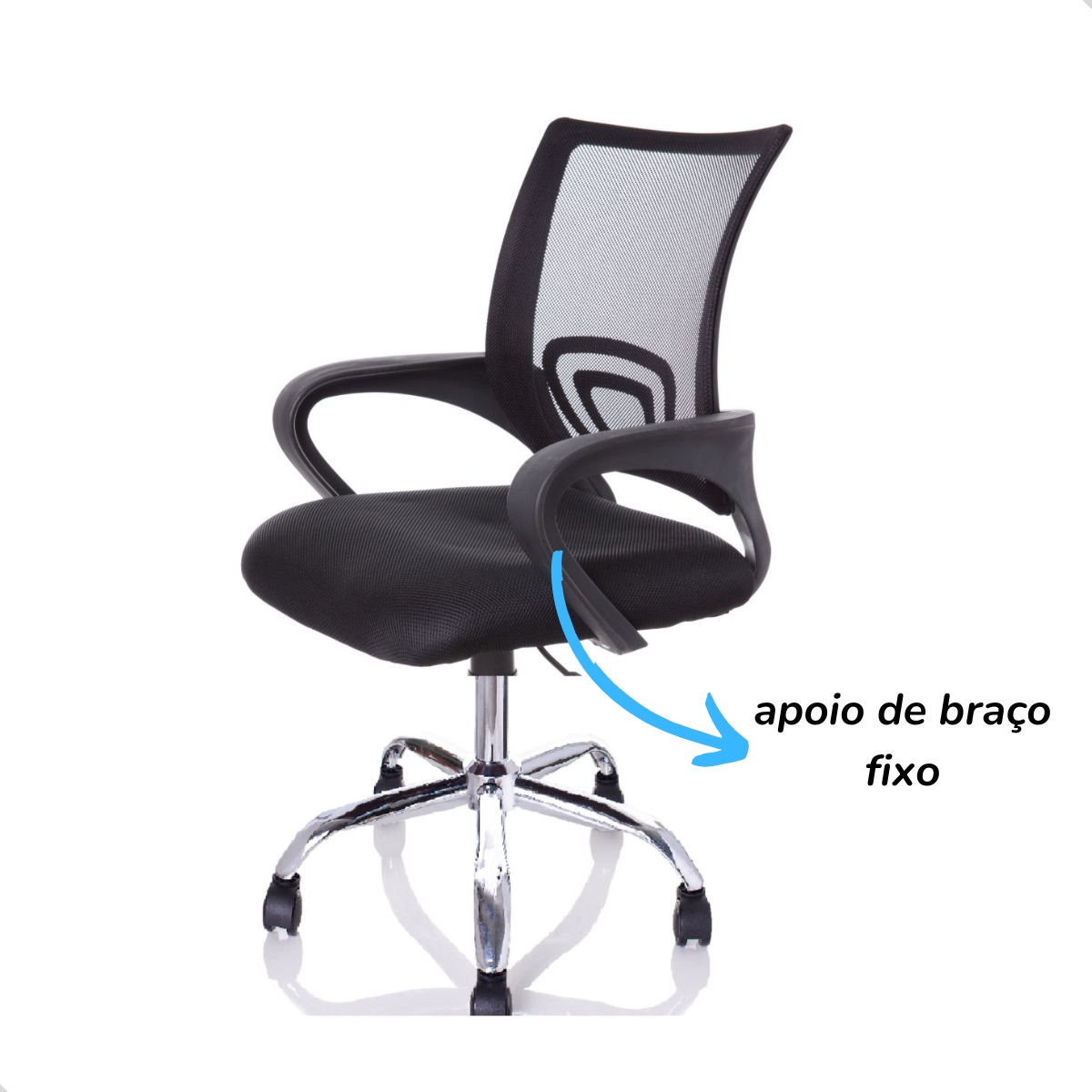 Spotech Cadeira de Escritório Giratória Diretor Preta Encosto em Mesh Ajuste de ...