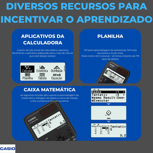 Spotech Calculadora Científica Casio FX991 LACW +300 Funções Ensino Médio e ...