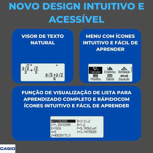 Spotech Calculadora Científica Casio FX991 LACW +300 Funções Ensino Médio e ...