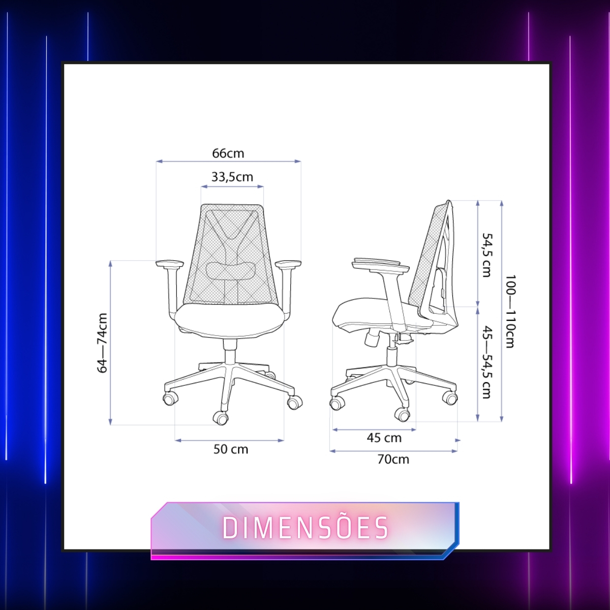 Spotech Cadeira Giratória Ergonômica para Escritório - Spotech