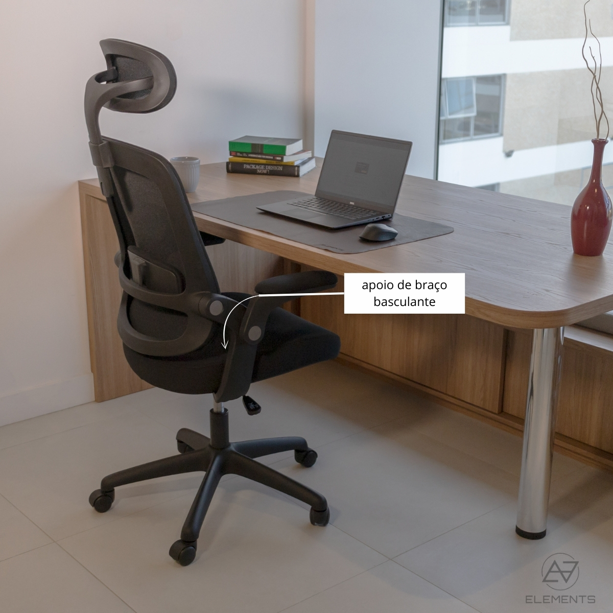 Spotech Cadeira para Escritorio Ergonômica Giratória com Rodízio Astra Elements ...