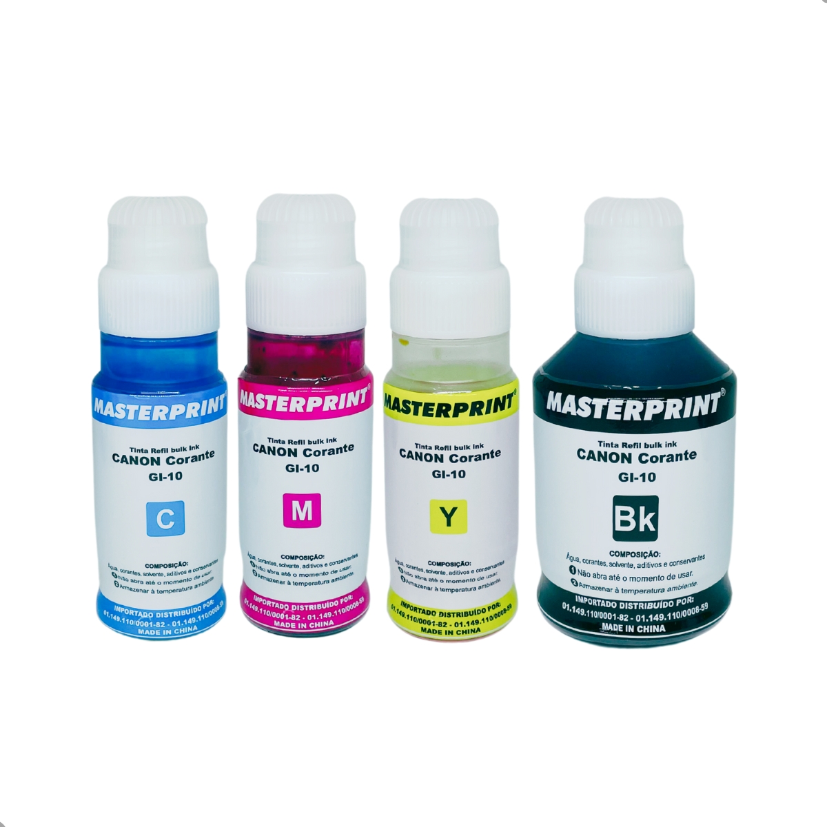Spotech Kit 4x Refil Tinta GI-10 GL10 Compatível Impressoras Canon G5010 G5011 ...