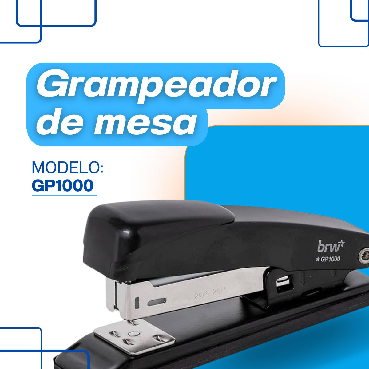 Spotech Grampeador De Papel 20 Folhas De Mesa Reforçado Preto - Spotech