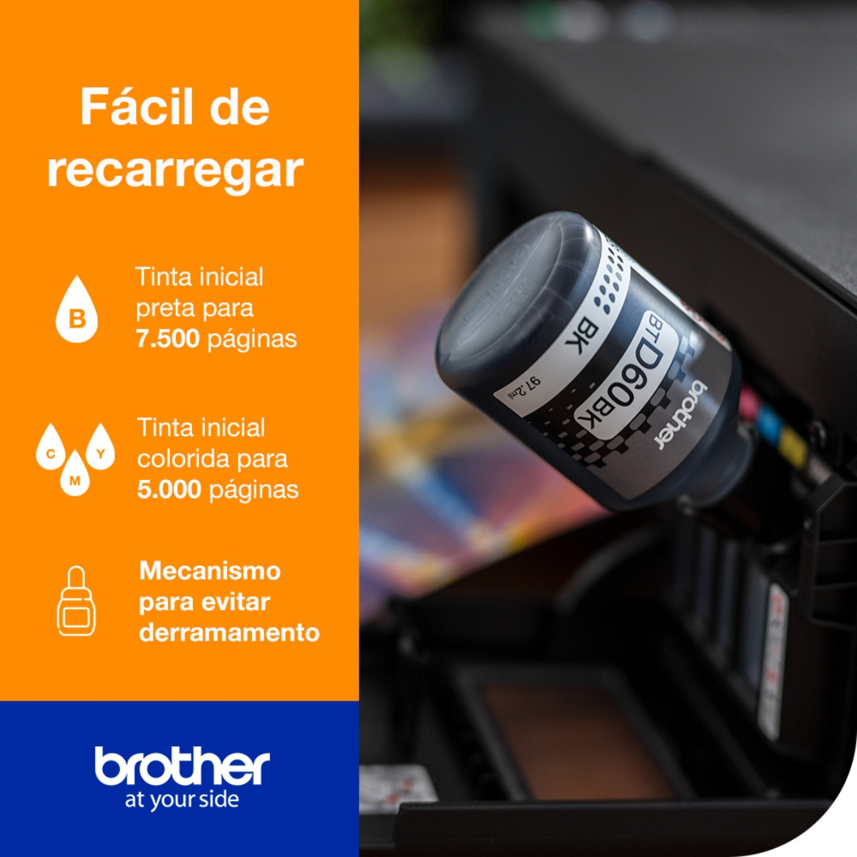 Spotech Impressora Multifuncional colorida Tanque de Tinta DCPT420W Brother ...