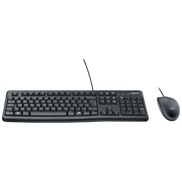 Spotech Kit Teclado e Mouse USB com fio MK120 Preto Logitech - Spotech