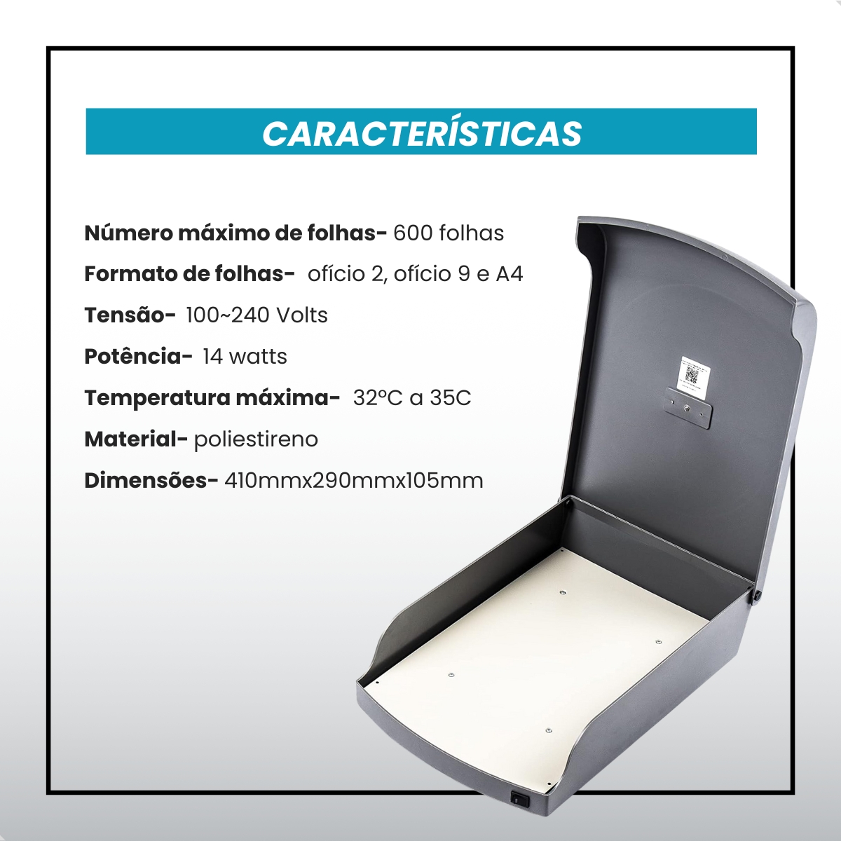 Spotech Esfufa Desumidificador de Papel A4 - 600Folhas – Bivolt - Spotech