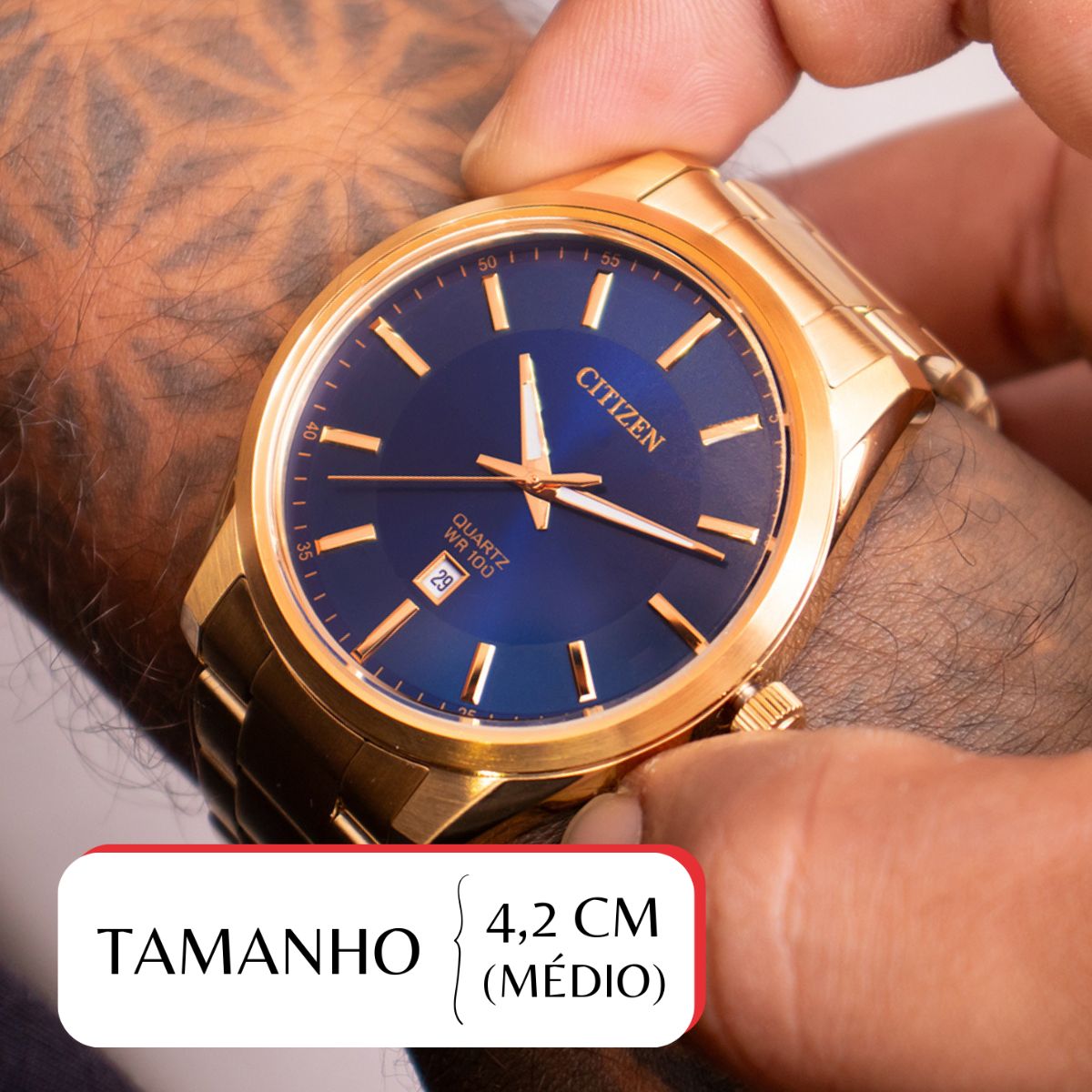 Relógio Masculino Citizen Analógico Dourado Quartz TZ20204A - RBM