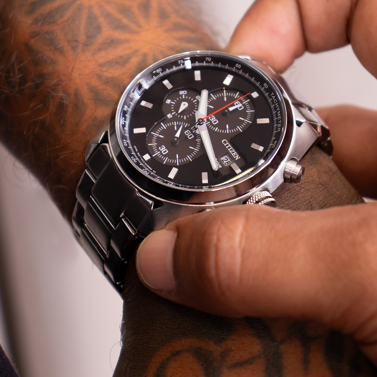 Relógio Masculino Citizen Prata Cronógrafo Eco Drive TZ30240T