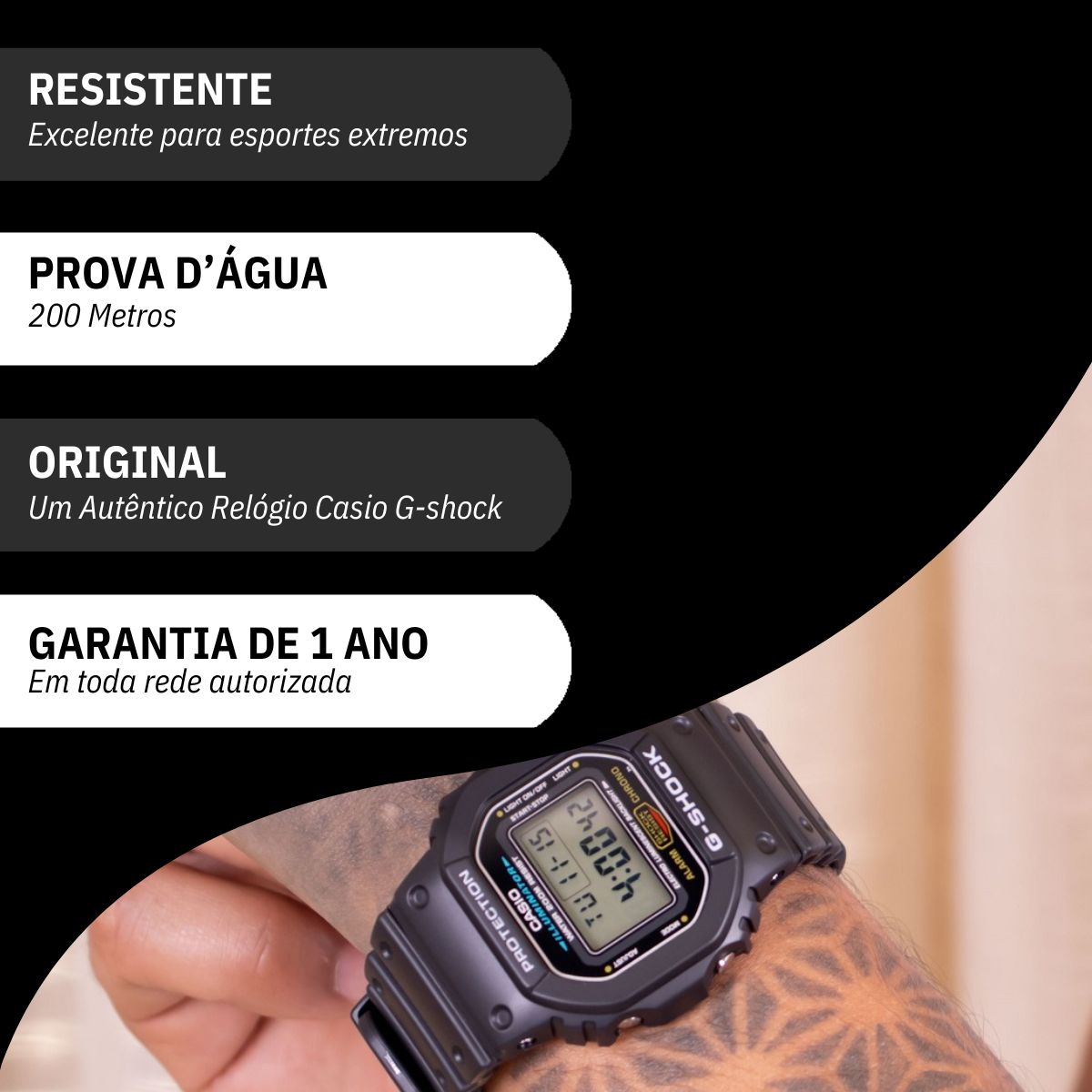 Relógio de Pulso Casio G-Shock Masculino Digital Dw-5600e-1vdf