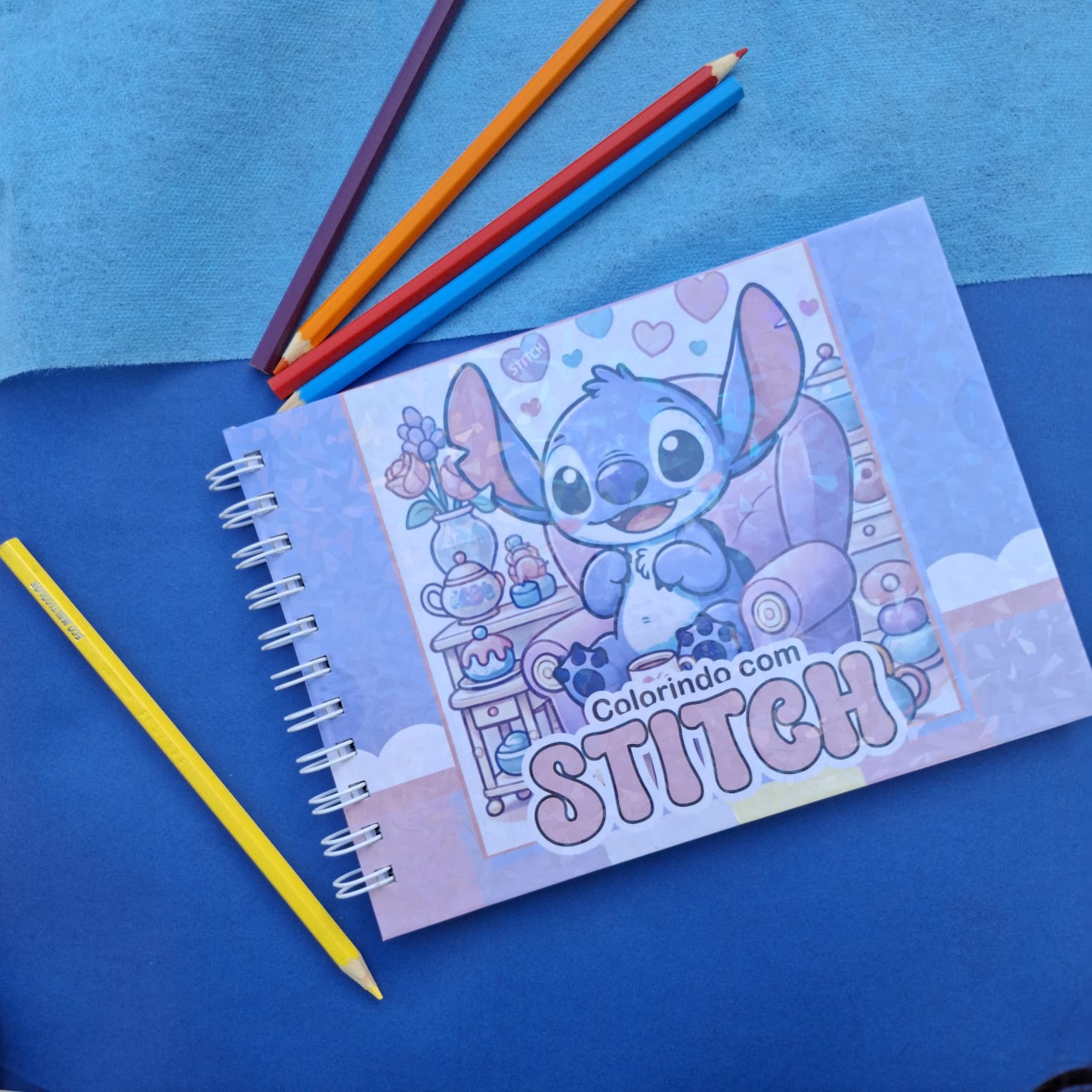 Caderno de Colorir Stitch Capa Dura A5 - Cor Mágica