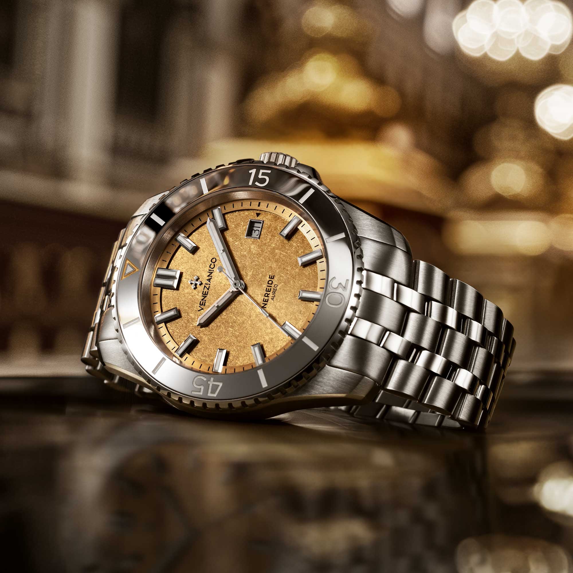 Venezianico Nereide Aureo 42mm com mostrador em ouro 24k