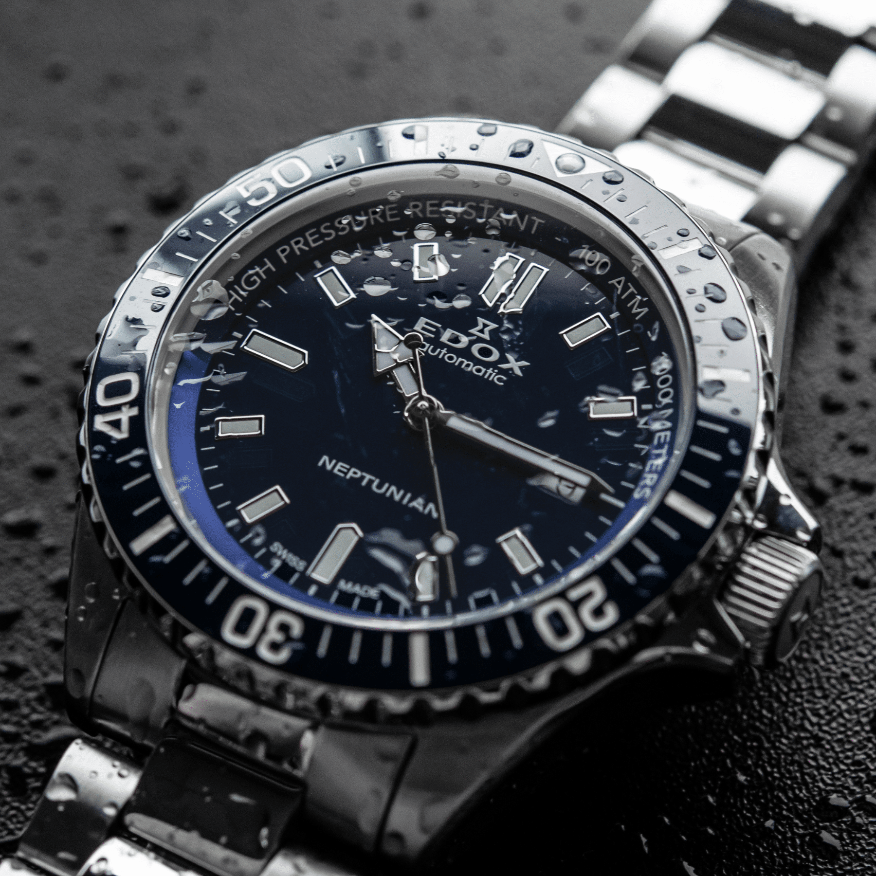 Edox Neptunian Automatic 44mm - Mergulhador Profissional 1000M
