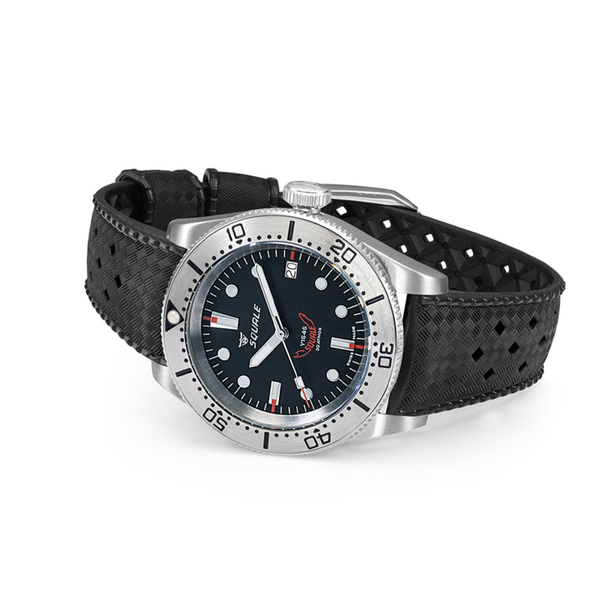 Squale 1545 Steel Black Rubber | Herit Watches - Curadoria