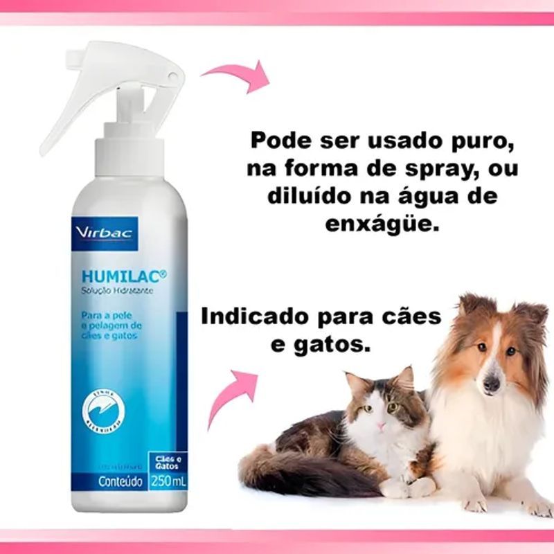Humilac Spray Humilac Virbac: Solução Hidratante Cães e Gatos | Pele Seca - Pet´s Place