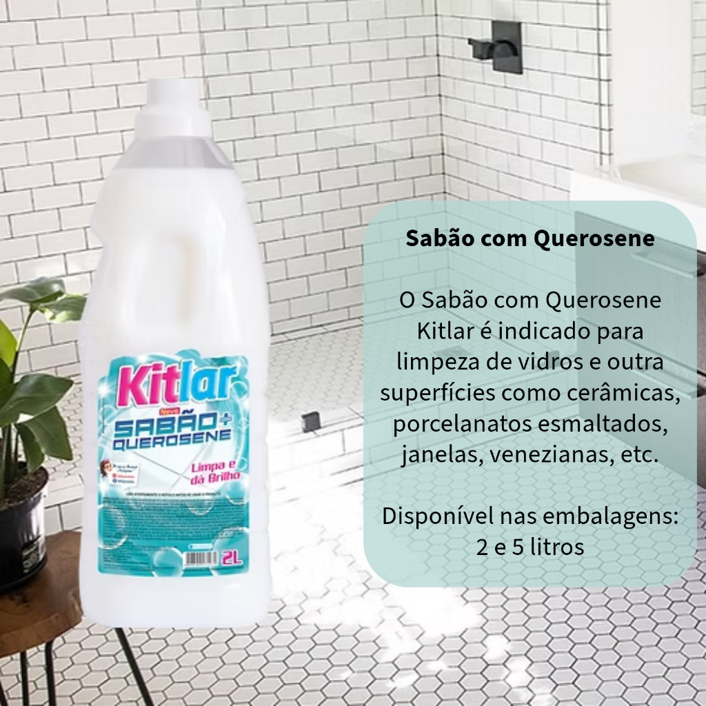Kitlar Sabão com Querosene Kitlar 2L Ação Repelente Limpa e da Brilho - Varre Aê