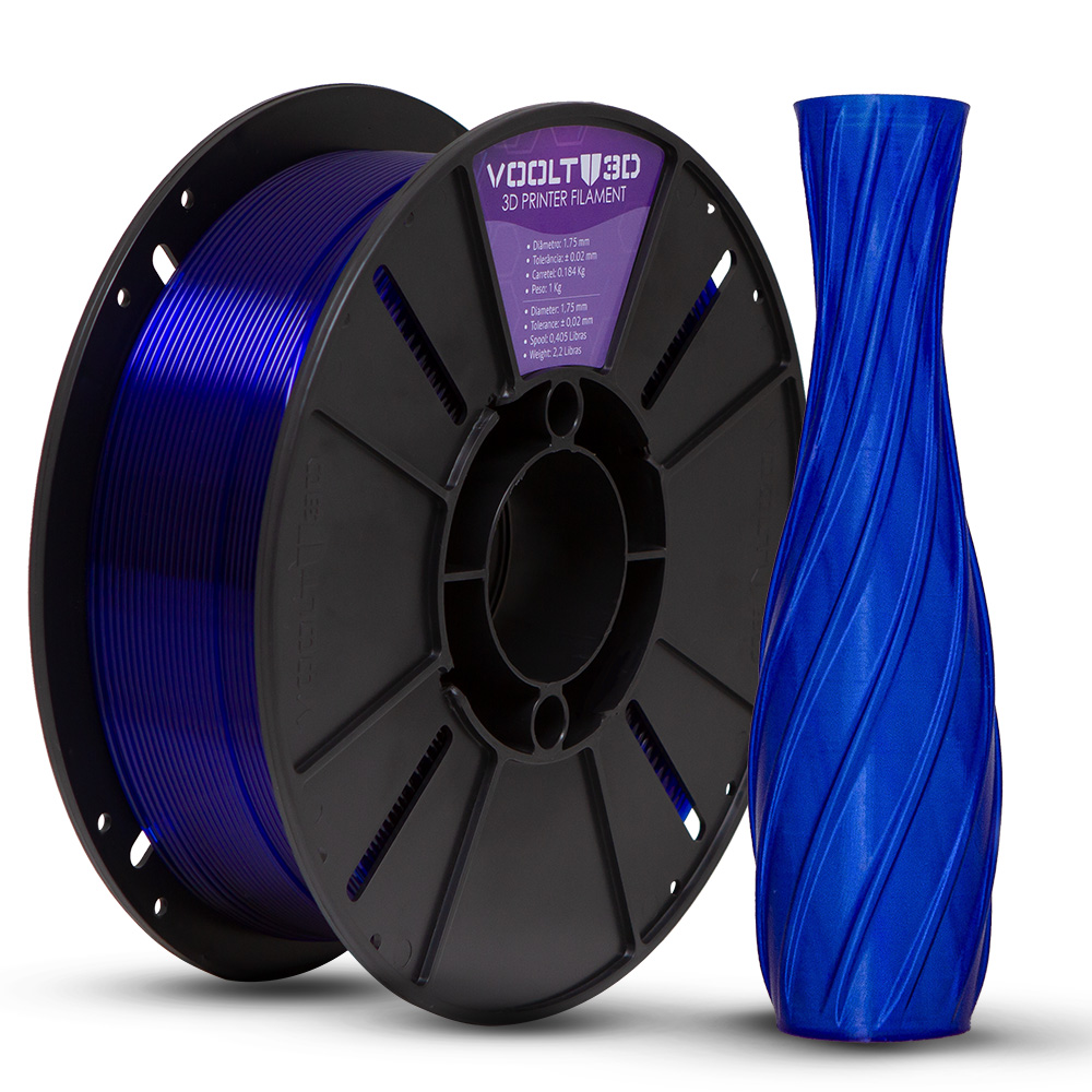 Filamento Voolt 3D PLA Azul Translúcido High Speed Premium - 1Kg ...
