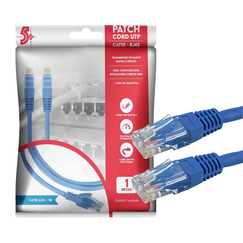 Cabo Rj 10 Cabo De Rede Rj45 1m Ethernet Patch Cord Cat5e 1 Metro - Mercadão da ...