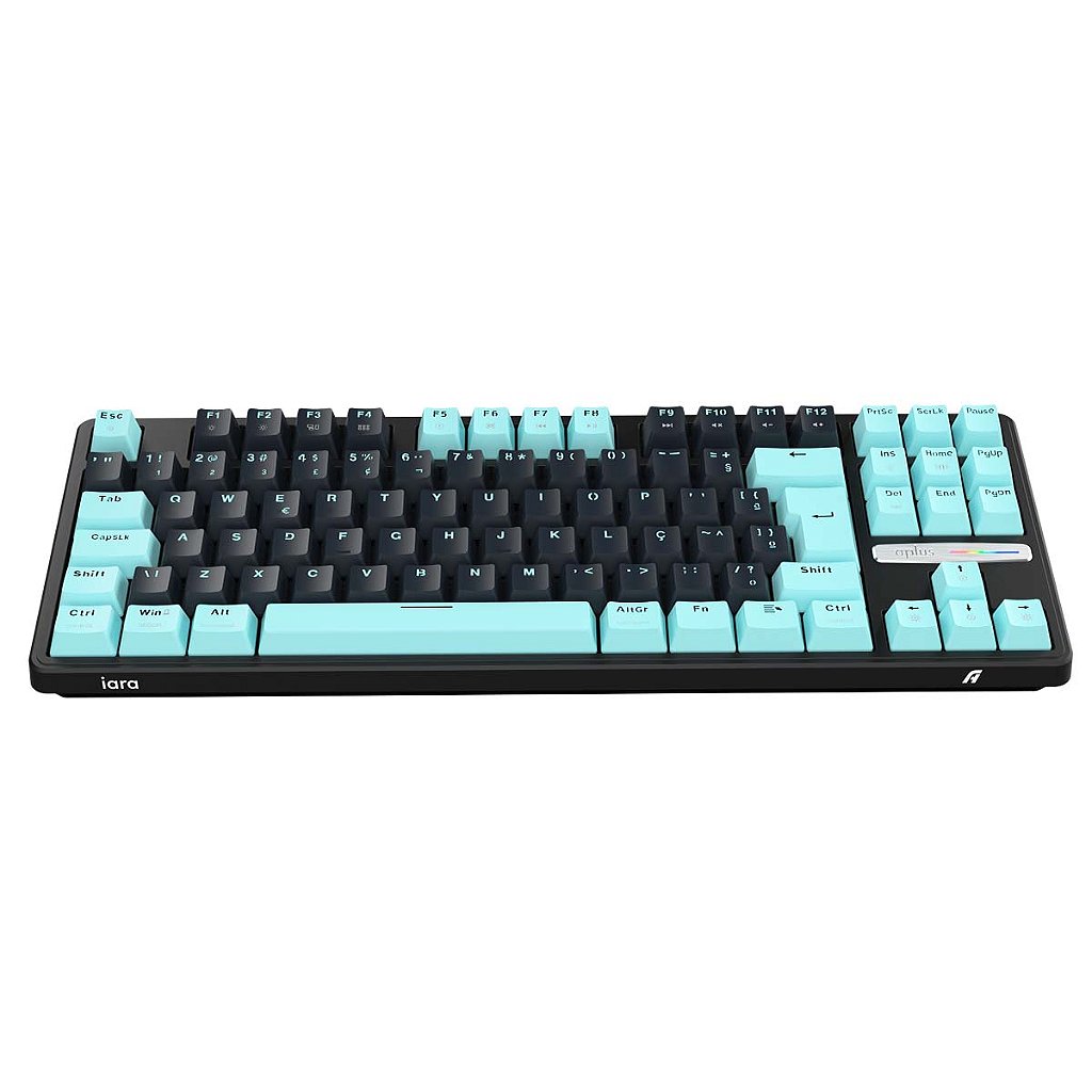 Teclado Mecânico A+ 80% Tkl Gasket Iara Obsedian Aqua AK400
