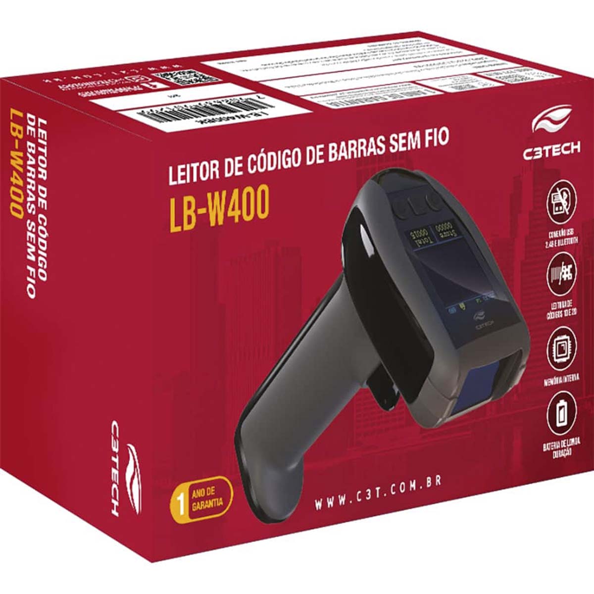 Leitor Cód Barras C3Tech LB-W400 QR Code 1D2D Wifi Bluetooth - Mercadão ...