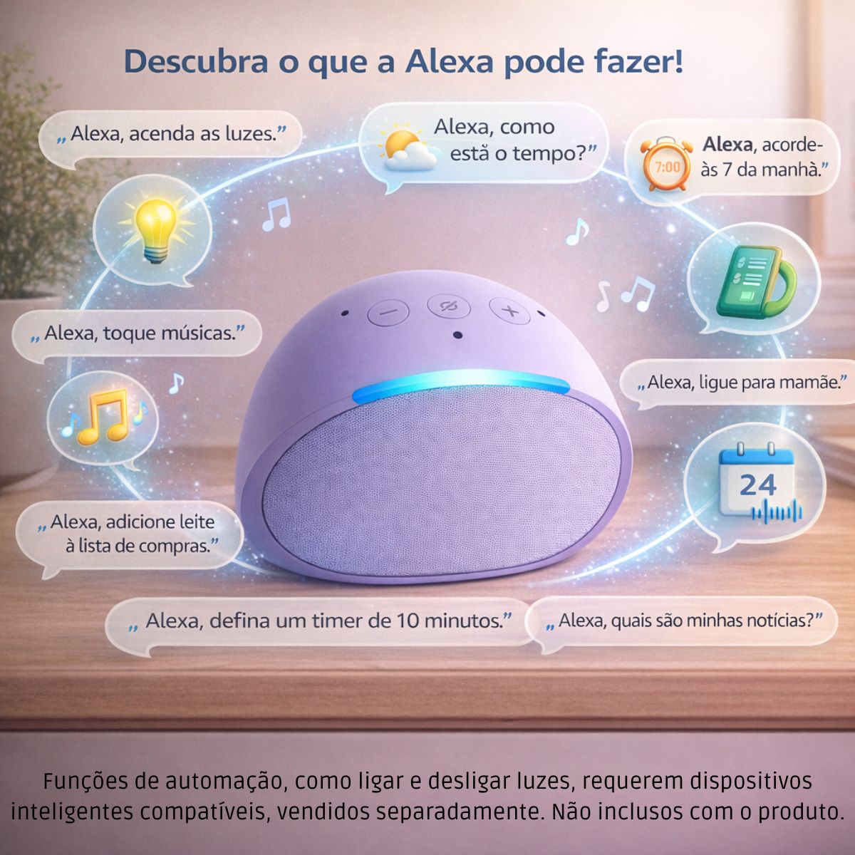 Amazon Echo Pop com Alexa Caixa de Som Inteligente Roxa - Mercadão