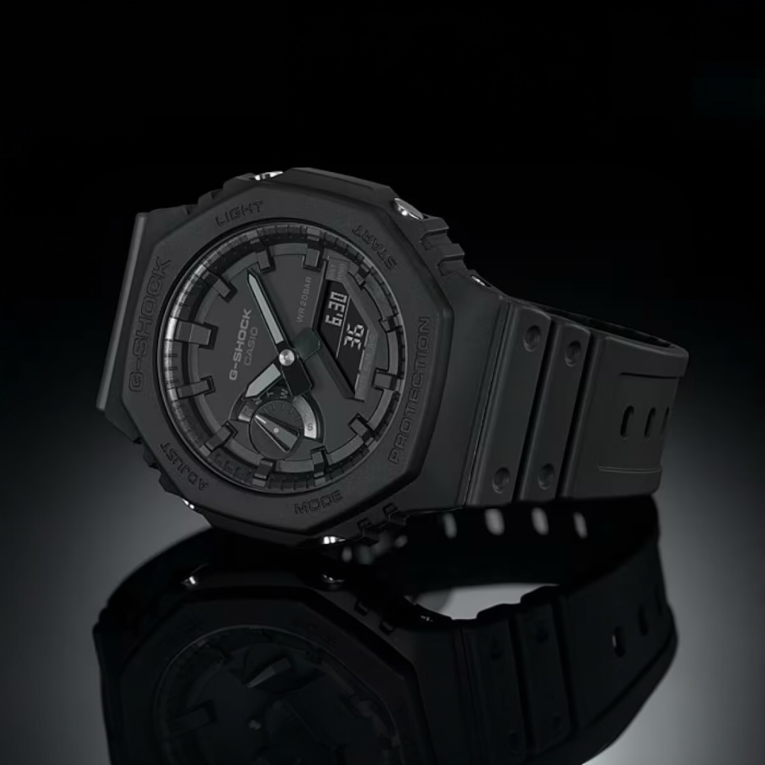 G-Shock GA-2100-1A1DR Carbon Core Guard | CasiOak Preto Fosco