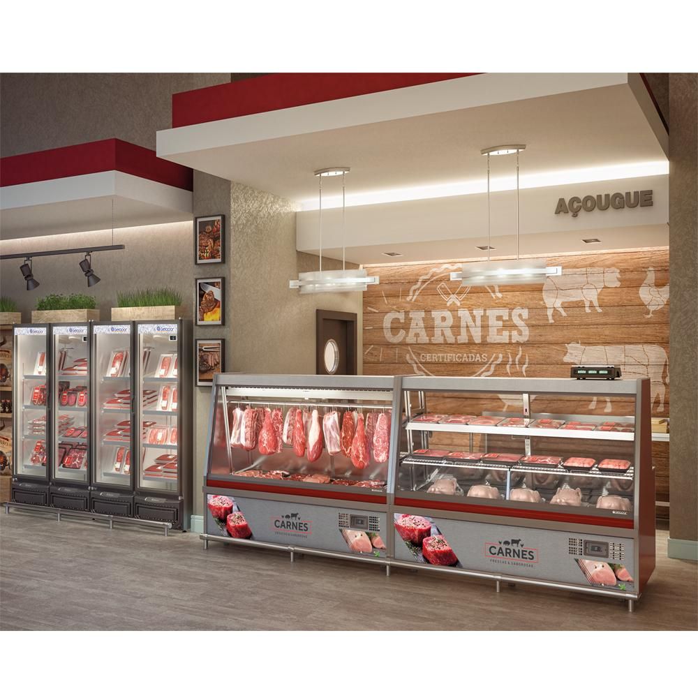 Balcão Vitrine Freezer Frigorífico de Carnes Açougue 2 Metros GATS 200 ...